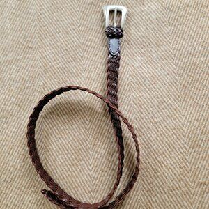 Woven leather belt